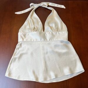 J. Crew Textured 100% Silk Vintage Halter Top